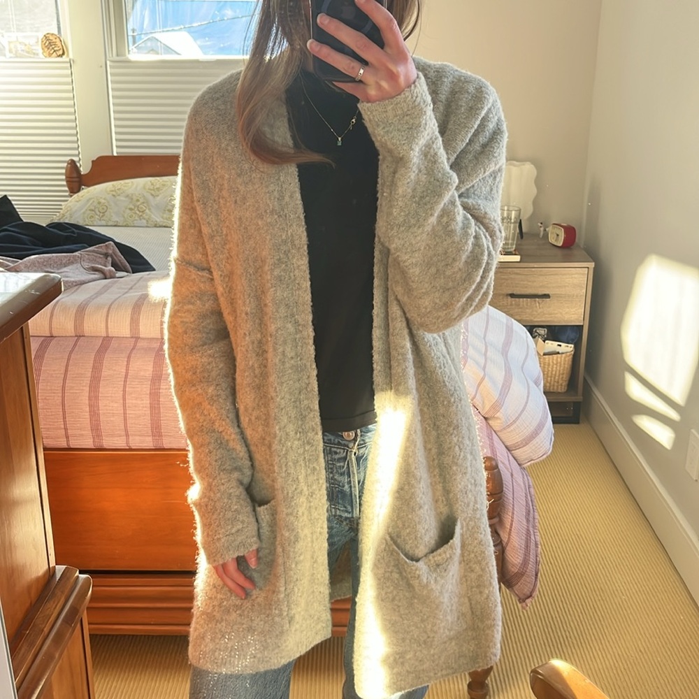 Free People Grey Sweater Long - Size Small